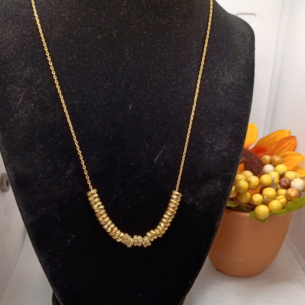 Elegant Gold-Tone Fossill Necklace Like New